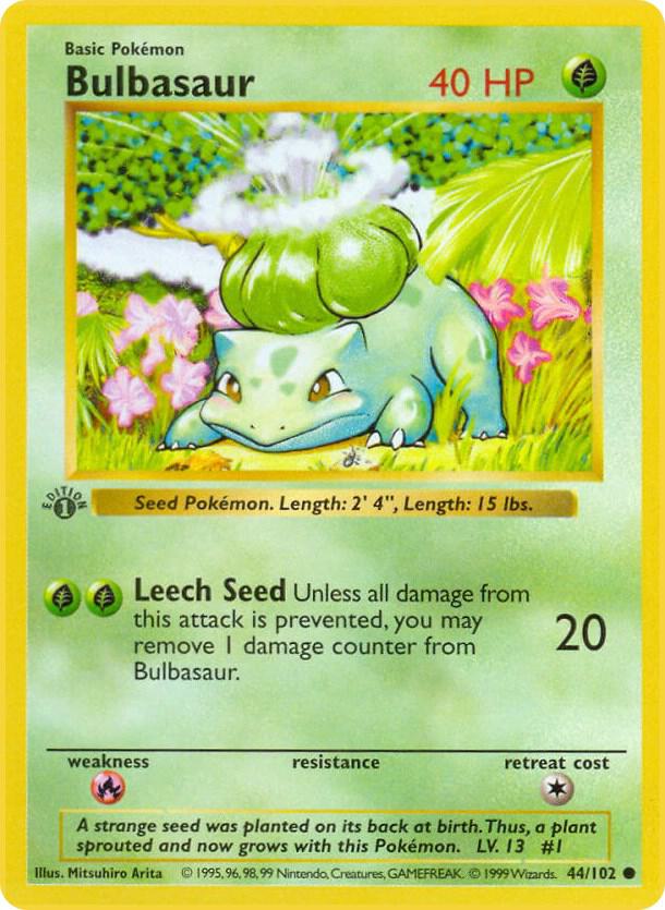 Bulbasaur - 044/102 - Common (Shadowless)