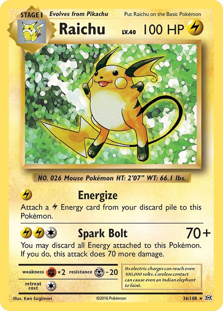 Raichu - 36/108 - Holo Rare
