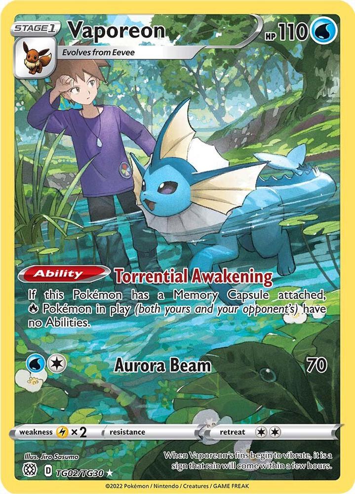 Vaporeon - TG02/TG30 - Ultra Rare