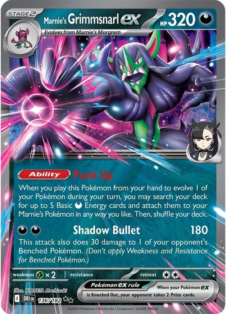 Marnie's Grimmsnarl ex - 136/182 - Double Rare