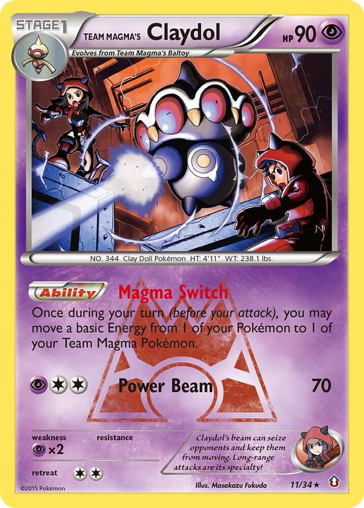Team Magma's Claydol - 11/34 - Holo Rare