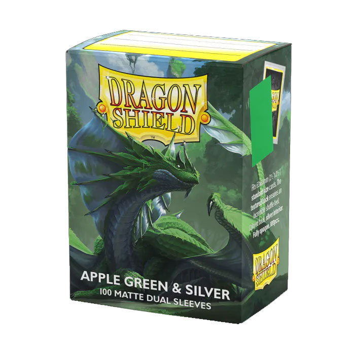 DRAGON SHIELD MATTE DUAL APPLE GREEN & SILVR 100ct