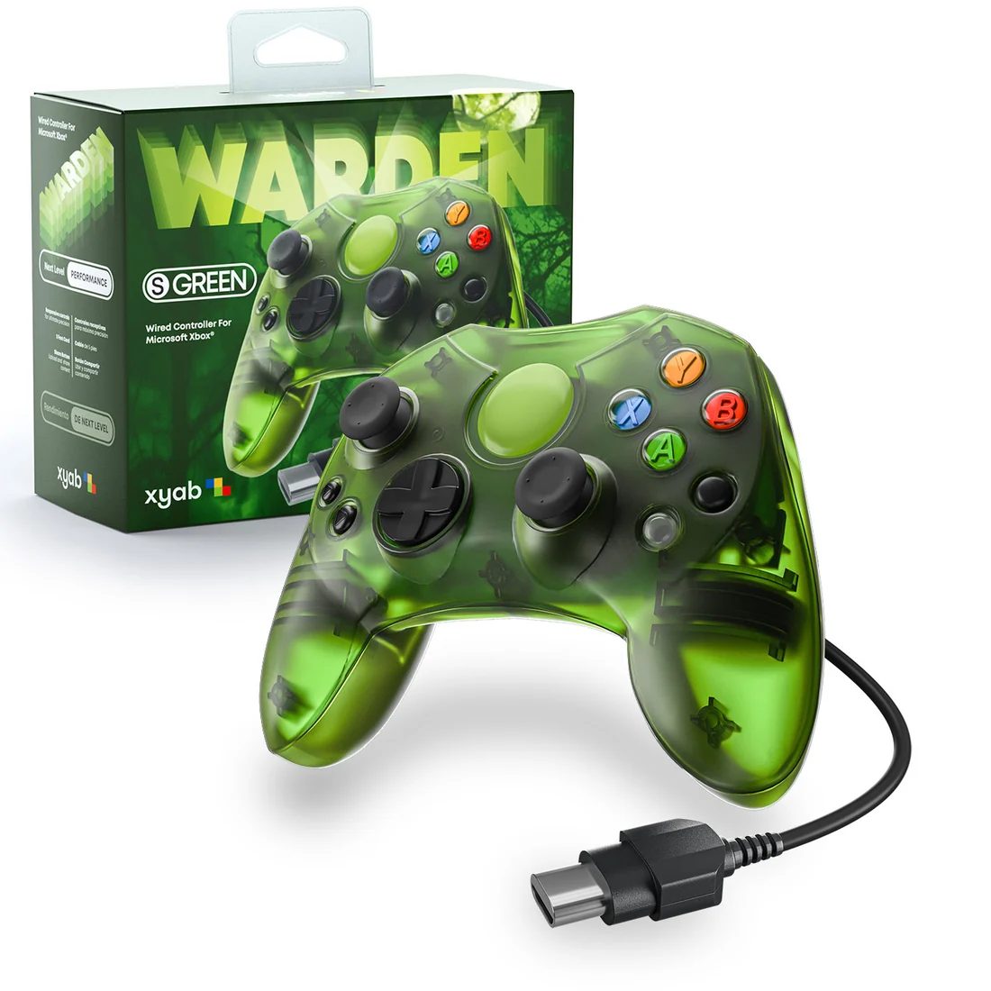 WARDEN Wired Controller - Green - Xbox® 1st Gen
