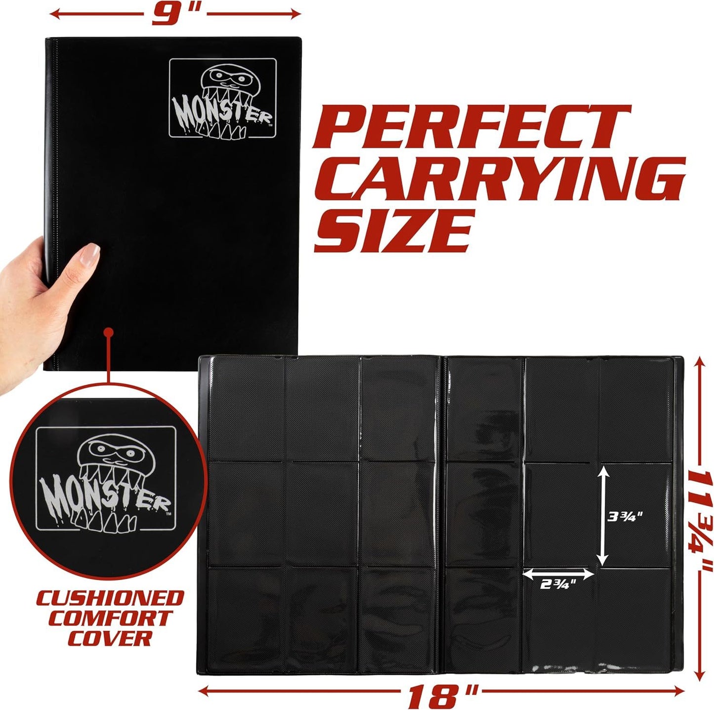 9 POCKET MEGA MONSTER BLACK MATTE BINDER