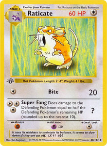 Raticate - 040/102 - Uncommon (Shadowless)