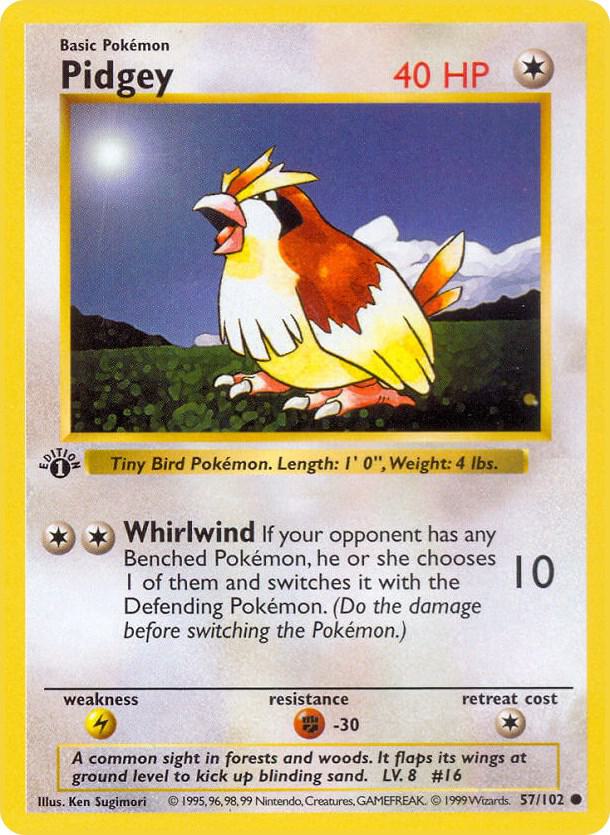 Pidgey - 057/102 - Common (Shadowless)