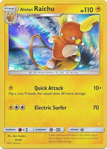 Alolan Raichu (#30 Holofoil) - 30/30 - Uncommon