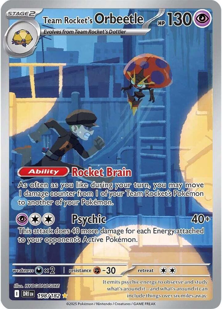 Team Rocket's Orbeetle - 198/182 - Illustration Rare