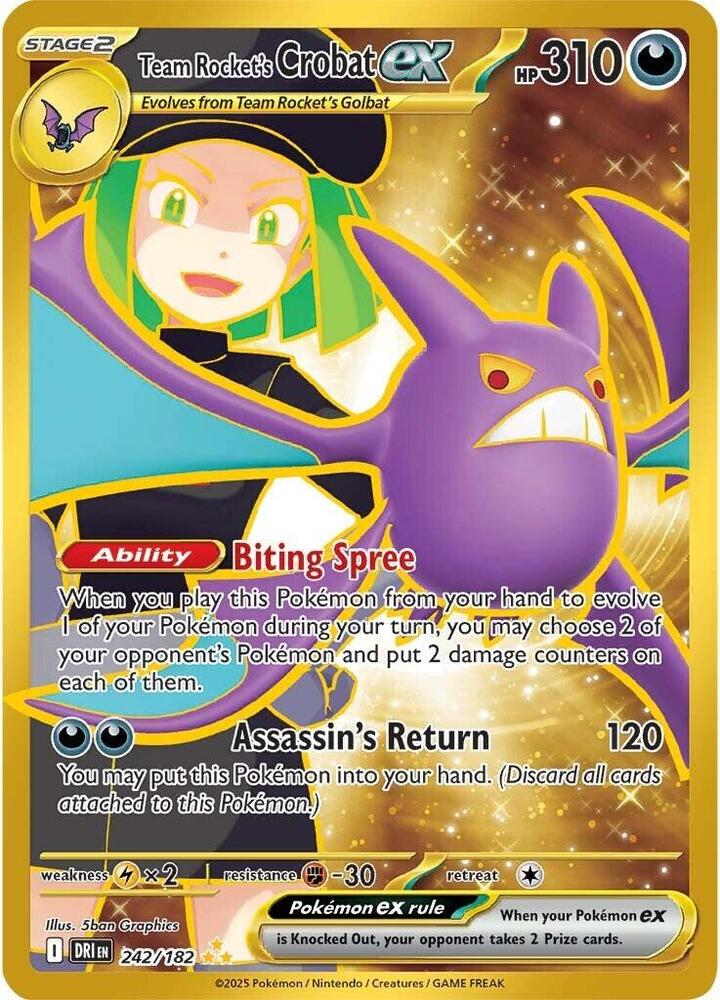 Team Rocket's Crobat ex - 242/182 - Hyper Rare