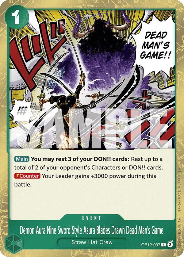 Demon Aura Nine Sword Style Asura Blades Drawn Dead Man's Game - OP12-037 - Rare