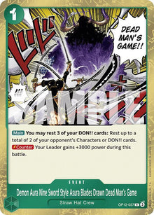 Demon Aura Nine Sword Style Asura Blades Drawn Dead Man's Game - OP12-037 - Rare