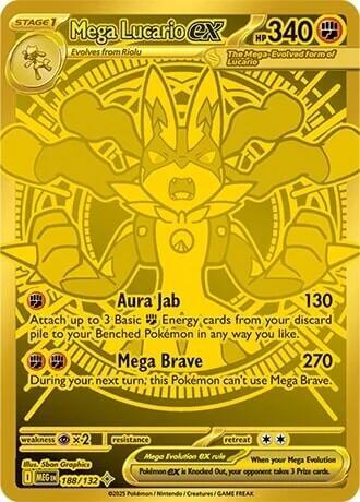 Mega Lucario ex - 188/132 - Mega Hyper Rare