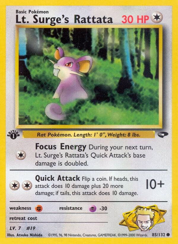 Lt. Surge's Rattata - 085/132 - Common