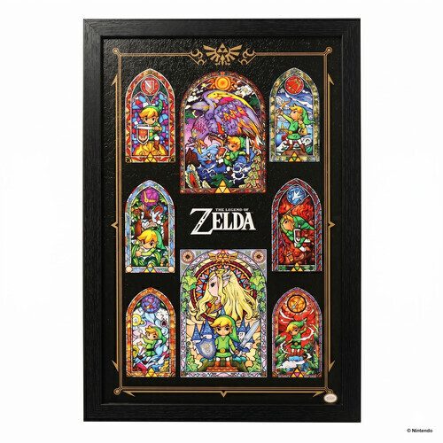 The Legend of Zelda - Stained Glass Collage - 11x17 Framed Gel Coat
