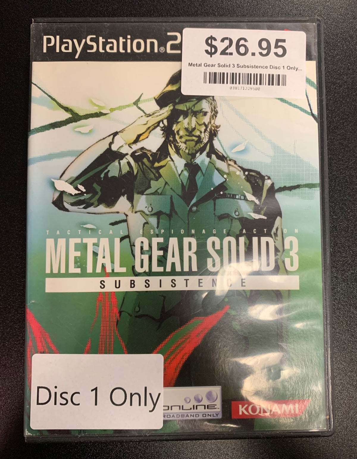 Metal Gear Solid 3 Subsistence Disc 1 Only (Playstation 2)